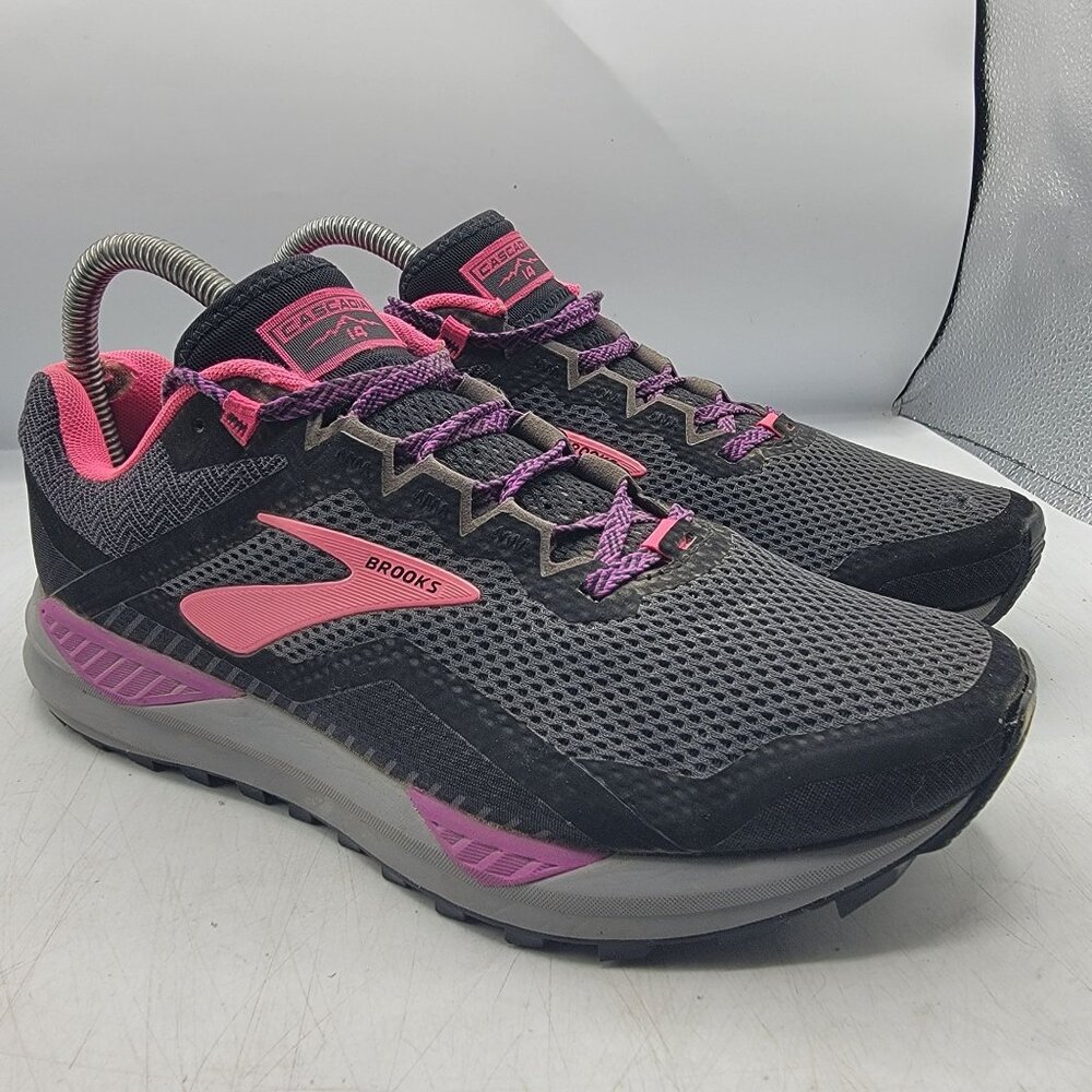 Brooks Cascadia 14 Womens 8 Black Pink Athletic Shoes Hiking Camping Trails